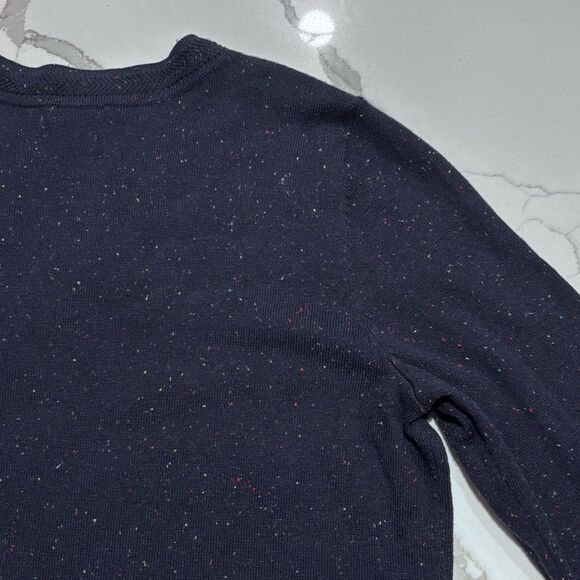 Talbots | Women’s Navy Speckled V neck Pullover Knit Sweater Sleeve Buttons Mp - Picture 9 of 14